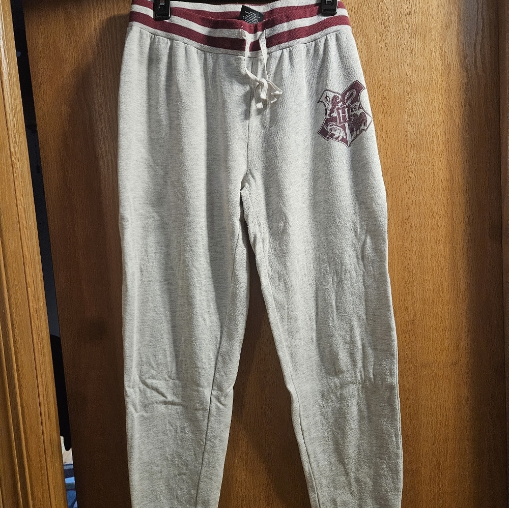 Gray Joggers with Maroon Stripes